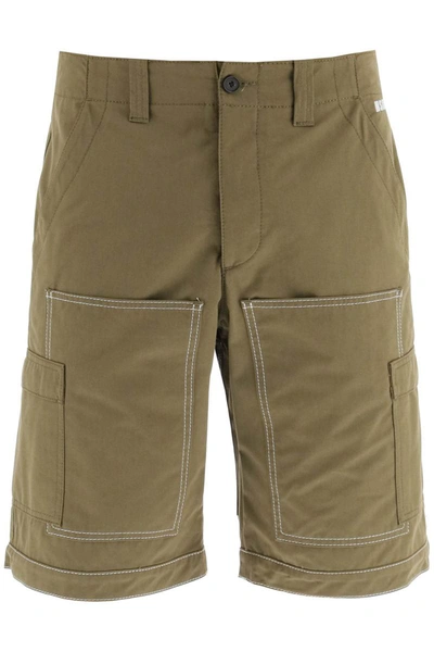 Shop Msgm Double-topstitching Cargo Shorts In Multicolor