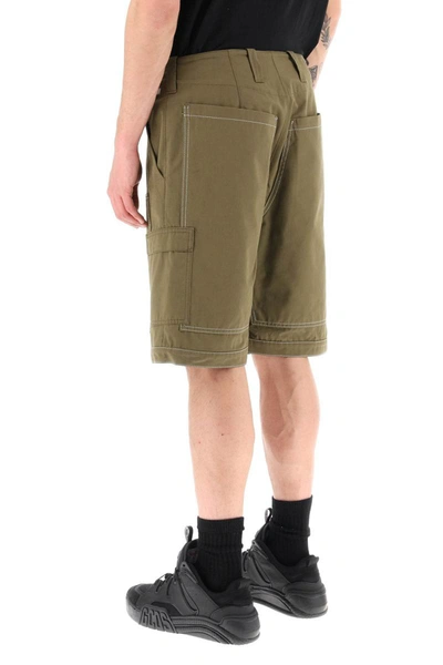 Shop Msgm Double-topstitching Cargo Shorts In Multicolor