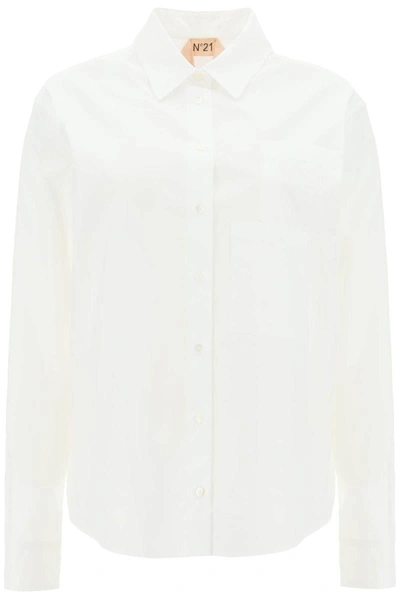 Shop N°21 N.21 Poplin Cotton Shirt In White