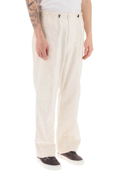 Shop Needles Fatigue Pants With Wide Leg In White