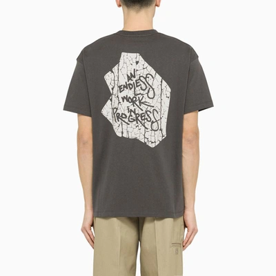 Shop Objects Iv Life Anthracite T-shirt With Print In Grey