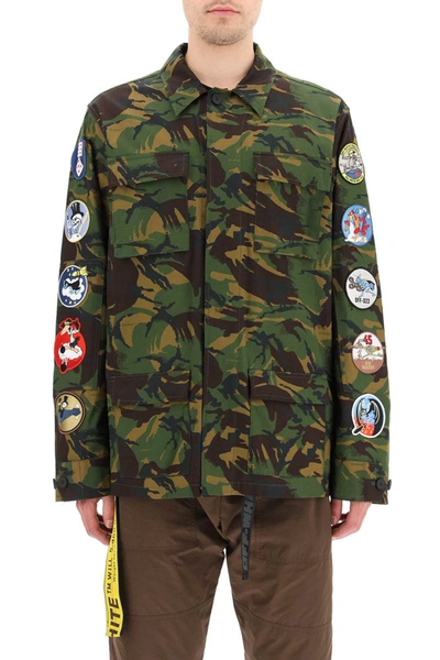 Shop Off-white Safari Jacket With Decorative Patches In Multicolor