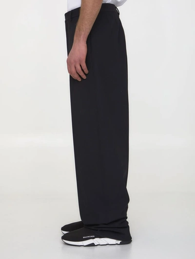 Shop Balenciaga Oversized Tailored Trousers In Black