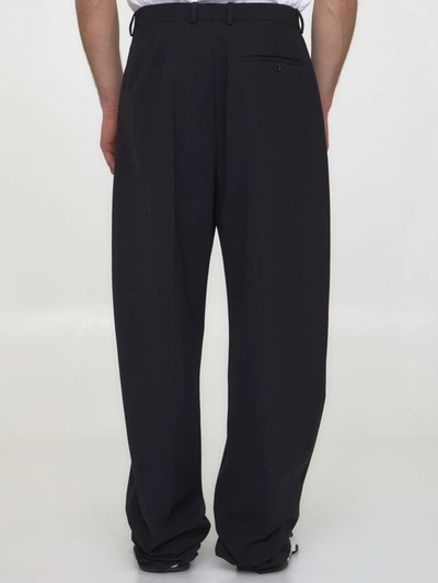 Shop Balenciaga Oversized Tailored Trousers In Black