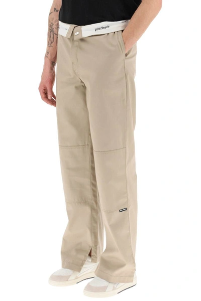 Shop Palm Angels Chino Pants In Beige