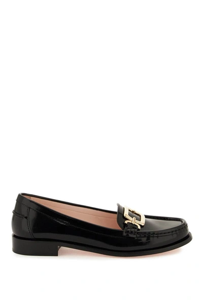 Shop Roger Vivier Patent Leather Loafers With Metal Buckle In Black