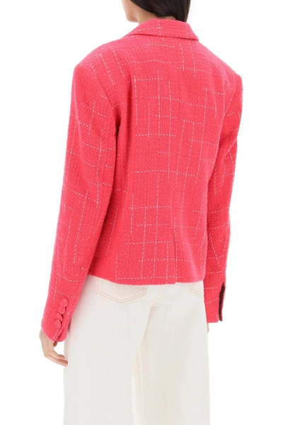 Shop Saks Potts 'theo' Boucle' Jacket In Fuchsia