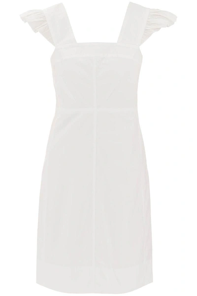 Shop See By Chloé See By Chloe Organic Cotton Dress With Frilled Straps In White