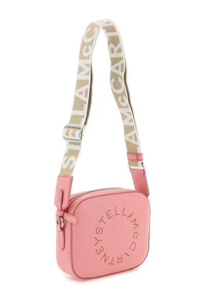 Shop Stella Mccartney Camera Bag With Perforated Stella Logo In Pink