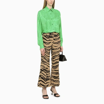 Shop Stella Mccartney Zebra Print Trousers In Beige