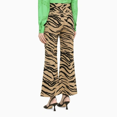 Shop Stella Mccartney Zebra Print Trousers In Beige