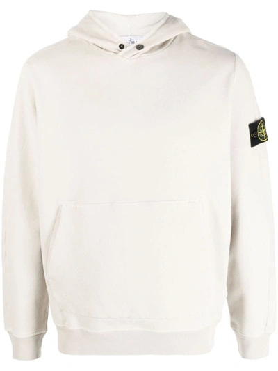 Shop Stone Island Logo-patch Hoodie In White
