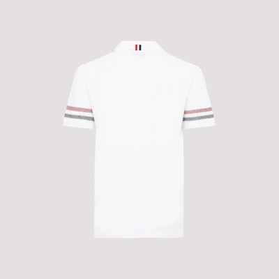Shop Thom Browne Thom Brown Short Sleeve Polo T-shirt Tshirt In White
