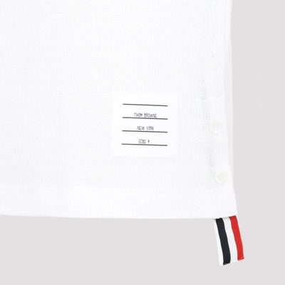 Shop Thom Browne Thom Brown Short Sleeve Polo T-shirt Tshirt In White