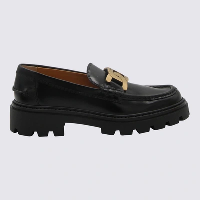 Shop Tod's Black Leather Loafers