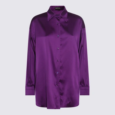 Shop Tom Ford Amethyst Silk Shirt