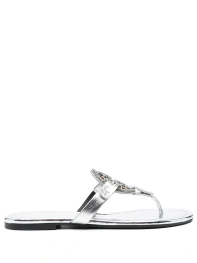 Shop Tory Burch 'miller Pave' Sandals In Silver
