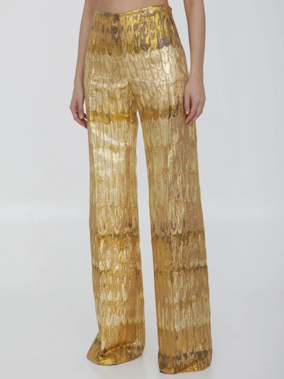 Shop Valentino Golden Wings Trousers