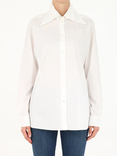 Shop Valentino White Shirt With Double Collar