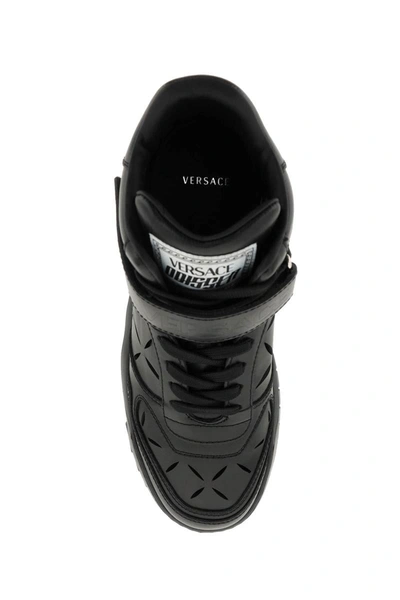 Shop Versace 'odissea' Sneakers With  Cut-outs In Black