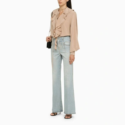 Shop Victoria Beckham Taupe Blouse In Pink