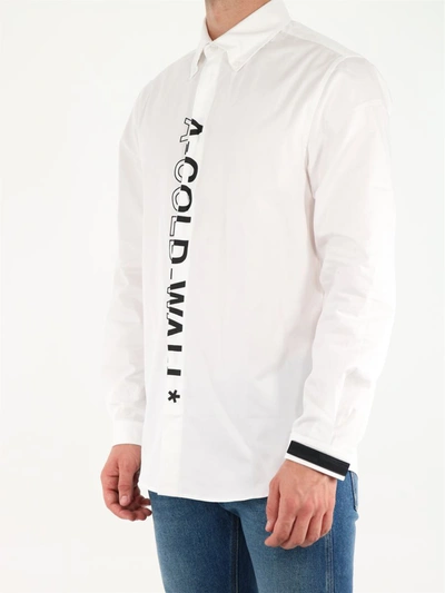 Shop A-cold-wall* White Shirt With Maxi Vertical Logo