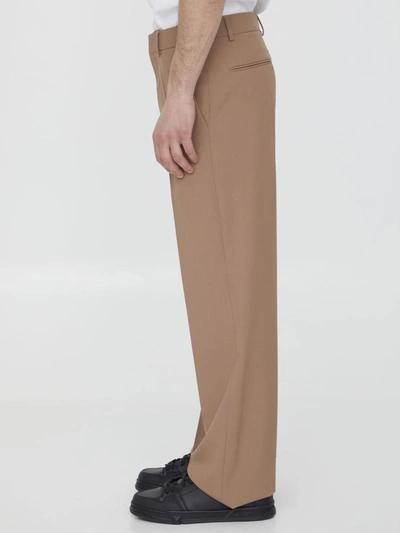 Shop Valentino Wool Tailored Trousers In Pink