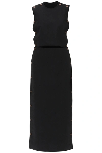 Shop Y/project Y Project Dual Material Maxi Dress With Snap Panels In Black
