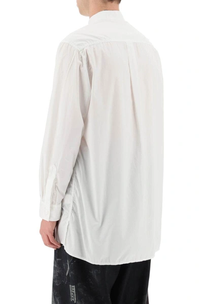 Shop Yohji Yamamoto Classic Cotton Shirt With Pocket In White