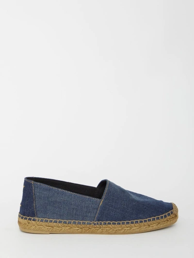 Shop Saint Laurent Ysl Embroidery Espadrilles In Blue