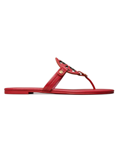 Shop Tory Burch Women's Miller Soft Leather Sandals In Red