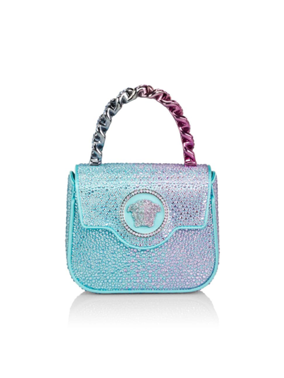 Shop Versace Women's Crystal La Medusa Mini Bag In Lavander Palladium