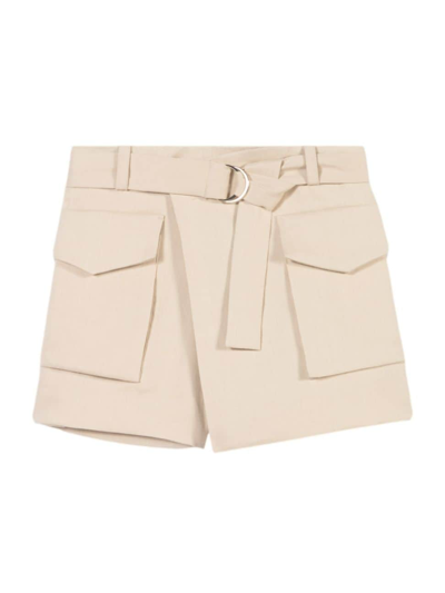 Shop Maje Women's Asymmetric Shorts In Natural