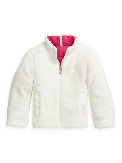 Shop Polo Ralph Lauren Little Girl's & Girl's Reversible Sherpa Jacket In Nevis Preppy Pink