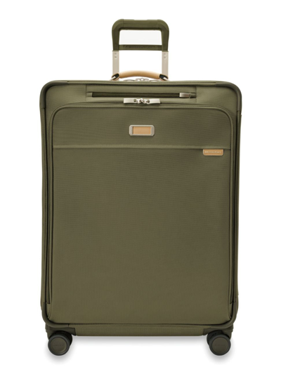 Shop Briggs & Riley Men's Baseline Large Expandable Spinner Suitcase In Olive