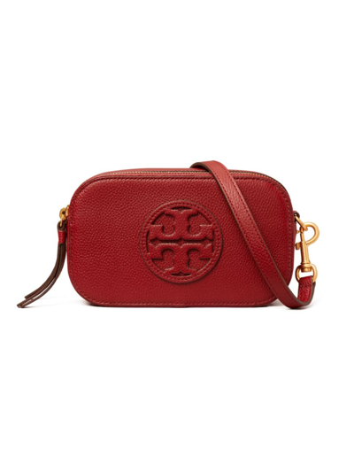 Shop Tory Burch Women's Mini Miller Leather Crossbody Bag In Brick