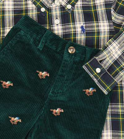 Polo Ralph Lauren Baby Set Aus Hemd Und Hose In Multicoloured