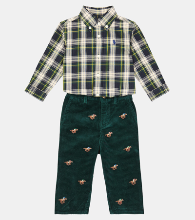 Polo Ralph Lauren Baby Set Aus Hemd Und Hose In Multicoloured