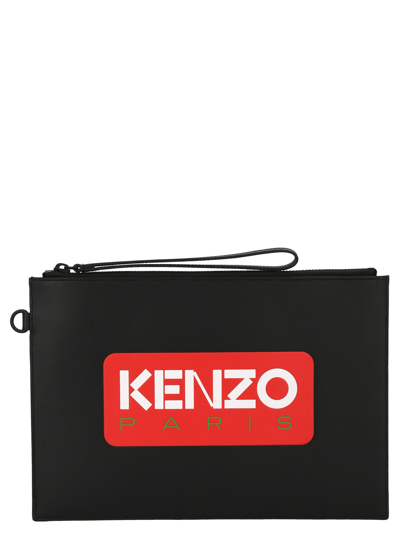 Shop Kenzo Logo  Bag Clutch Black