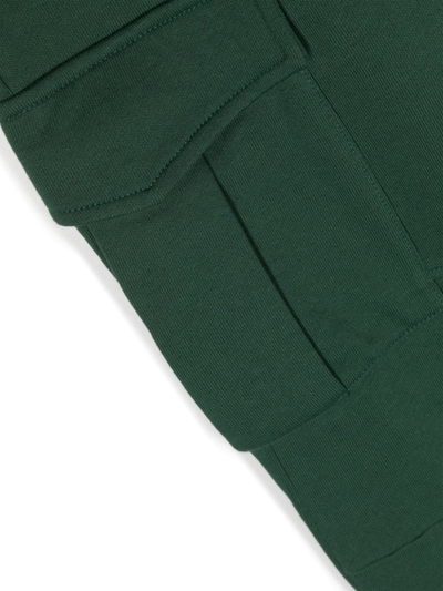 Shop Stella Mccartney Cargo Pockets Cotton Track Pants In Green