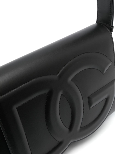 Dolce & Gabbana Dg Logo Shoulder Bag - Dolce&gabbana - Leather - Black In Blue