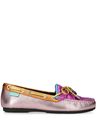 Shop Kurt Geiger Eagle Leather Moccasin In Multicolour