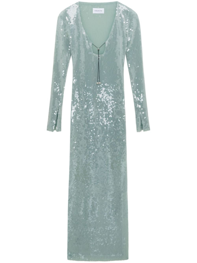 Shop 16arlington Solaria Sequin-embellished Midi Dress In Blue