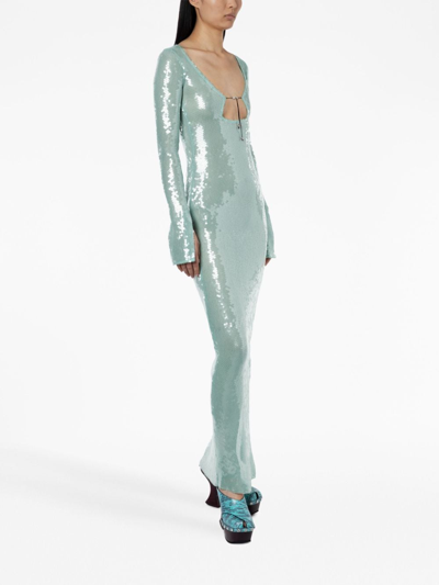 16arlington Solaria Sequin-embellished Midi Dress In Blue
