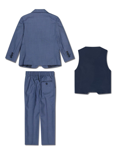 Shop House Of Cavani Single-breasted Three-piece Suit In Blue