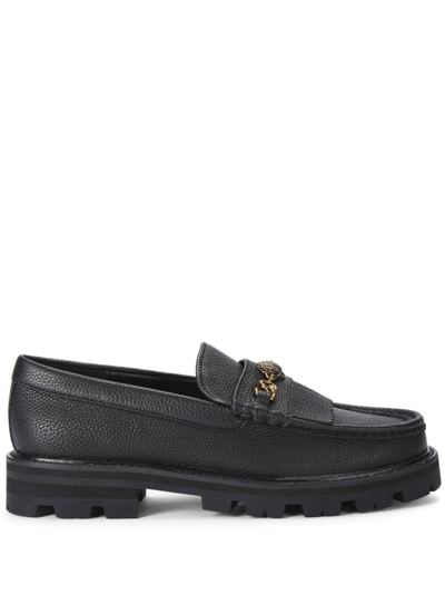 Shop Kurt Geiger Carnaby Leather Loafers In Black