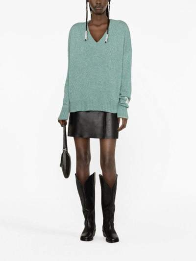 Zadig & Voltaire Rosy Cashmere-blend Jumper In Green