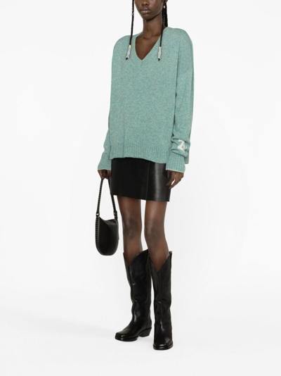 Zadig & Voltaire Rosy Cashmere-blend Jumper In Green