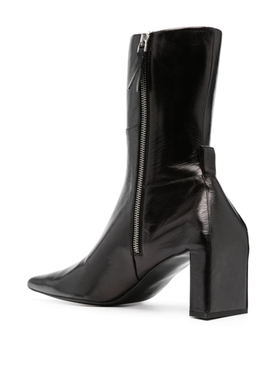 Shop Jil Sander 40mm Leather Ankle Boots In Black