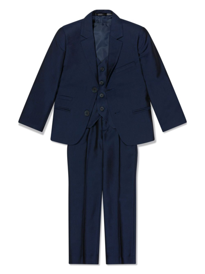 Shop House Of Cavani Single-breasted Three-piece Suit In Blue